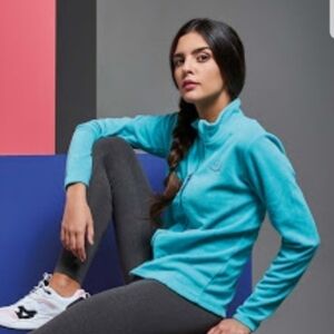 Ascend Teal Deep Fleece 1/4 Zip Sweater